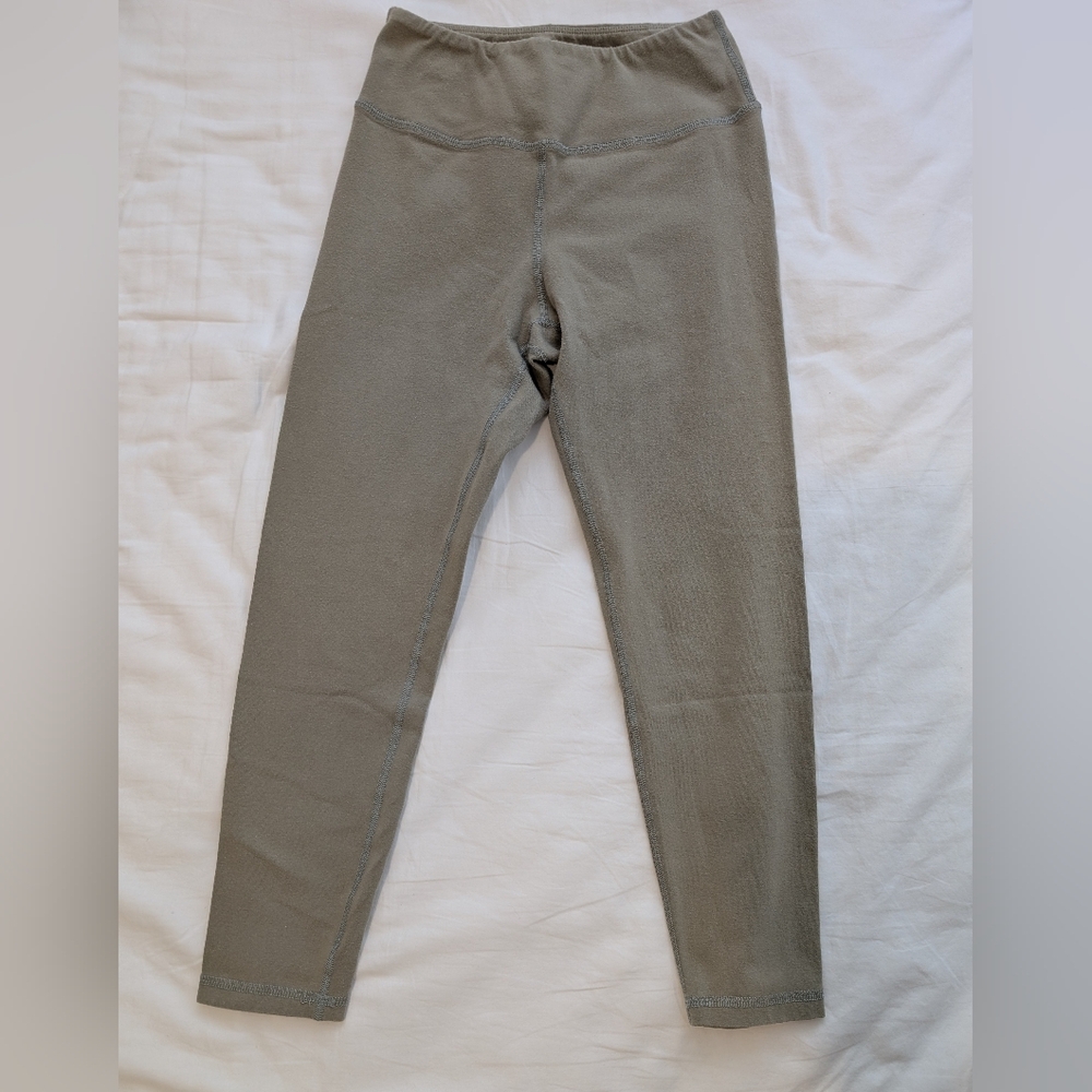Mate The Label Sage Green Organic Cotton Midi Leggings Small